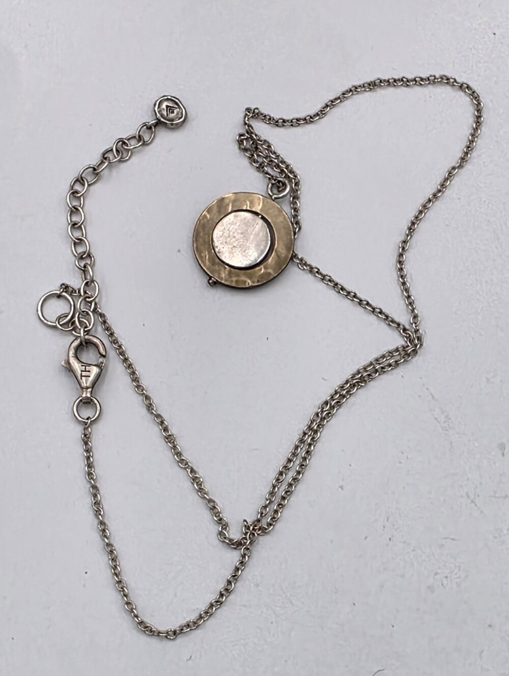 Silpada 925 Sterling Silver Brass Two Sided‎ Reversible Pendant Necklace N3432